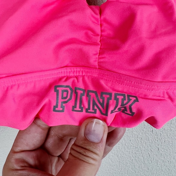 PINK Victoria’s Secret Neon Unlined Halter Sports Bra Sz XS - Picture 8 of 8